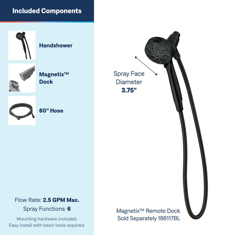 Engage Multi Function Handheld Shower Head, Matte Black