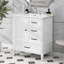 Meuble-lavabo de 30 po avec lavabo, armoire de salle de bain avec porte, trois tiroirs, pieds en bois massif et panneau de fibres à densité moyenne, patins réglables