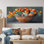 Photo monochrome orange et vert de Cactus dans un vase I - Cactus, art mural