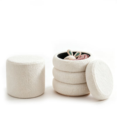 Repose-pieds rond avec boucle de rangement Ottoma