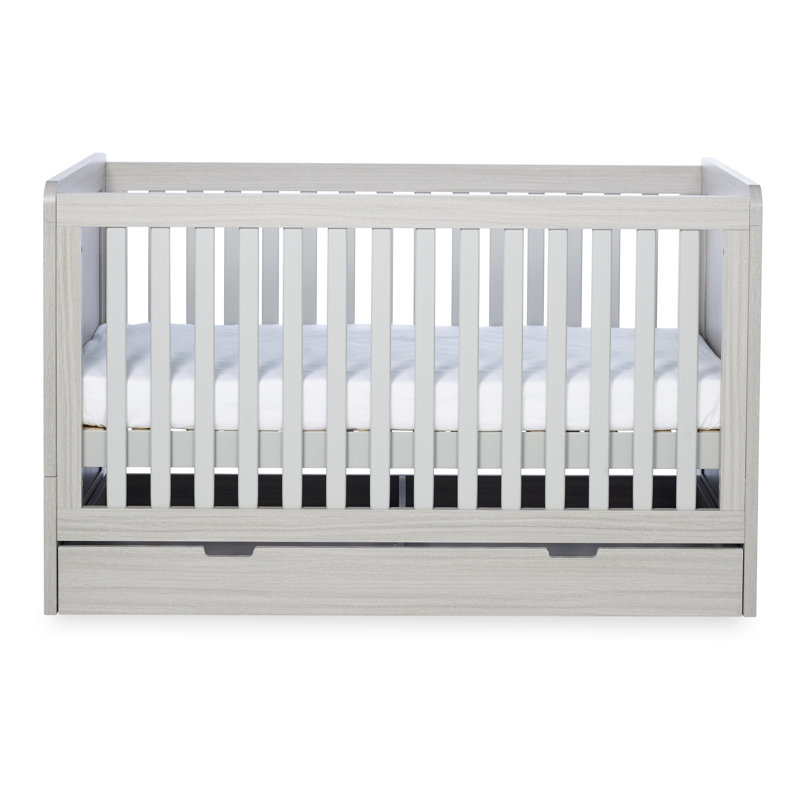 Pembrey Cot Bed and Under Drawer, Ash Grey