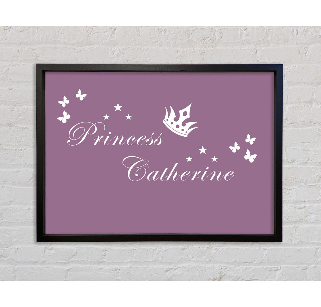 Girls Room Quote Your Own Name Princess 2 - Einzelner Bilderrahmen Typografie auf Leinwand