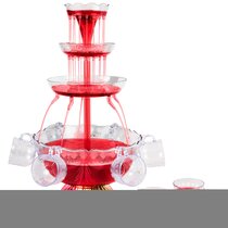 Clear Drink Dispenser with Lighted Base and 5 Cups Spreading