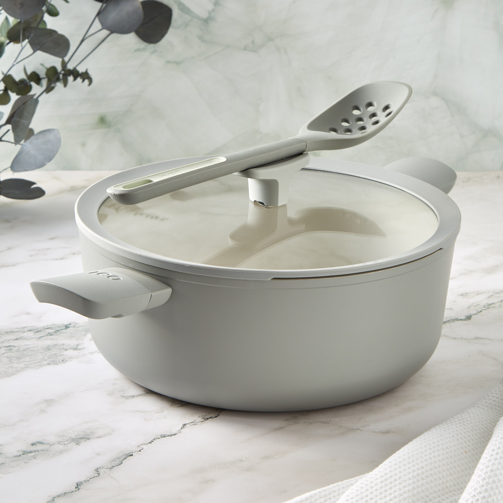 BergHOFF Balance Ceramic Non-Stick Stockpot, 6.5 qt., Gray