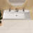 47'' Wall Mounted Bathroom Sink Solid Surface Sink with Double Faucet Holes