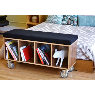 Wool Upholstered Storage Bench