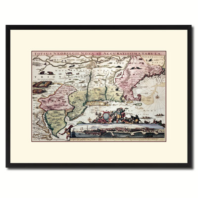 Nouvelle carte de l'Angleterre, reproduction d'art sur toile avec cadre photo 16 x 21