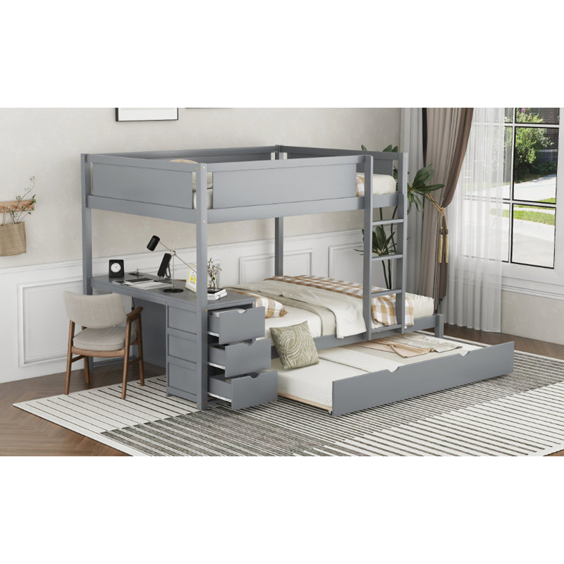Lit superposé avec bureau, lit gigogne simple, lit gigogne gris, ports, rangement dans le bureau pour le décor de la chambre à coucher