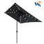 Parasol solaire rectangulaire 10 pi x 6,5 pi avec lumières DEL. Auvent, manivelle et inclinaison. Pour la cour, le jardin, le bord de la piscine. Poteau noir-1399743117