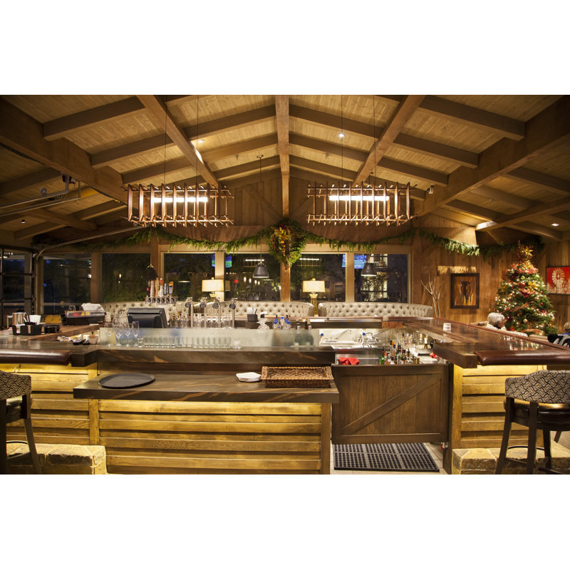 Arca 5 - Light LED Pendant, Brushed Aluminum/Dark Stained Walnut, 2700K (Warm)