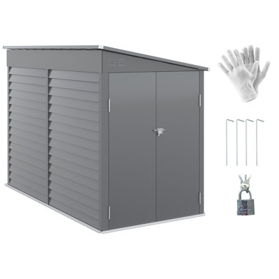 5 ft. W x 9 ft. D Metal Lear-To Storage Shed