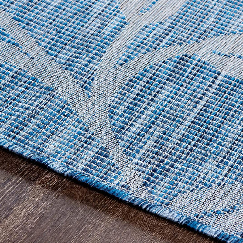 Tapis bleu tissé à la main Brimberry, Tapis de couloir 2 pi 7 po x 7 pi 3 po