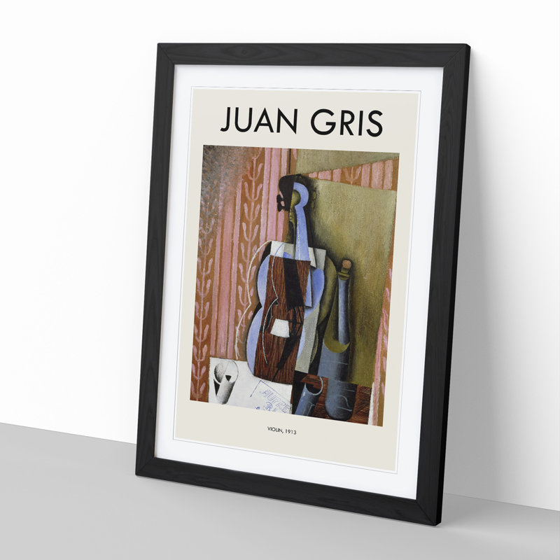 Violin Still Life Vol.3 by Juan Gris - Picture Frame Art Prints, 36cm H x 27cm W x 2cm D, Black Framed