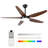 6-speed Low-profile Ceiling Fan With Led Light，53" Modern Smart Dimmable Ceiling Fan