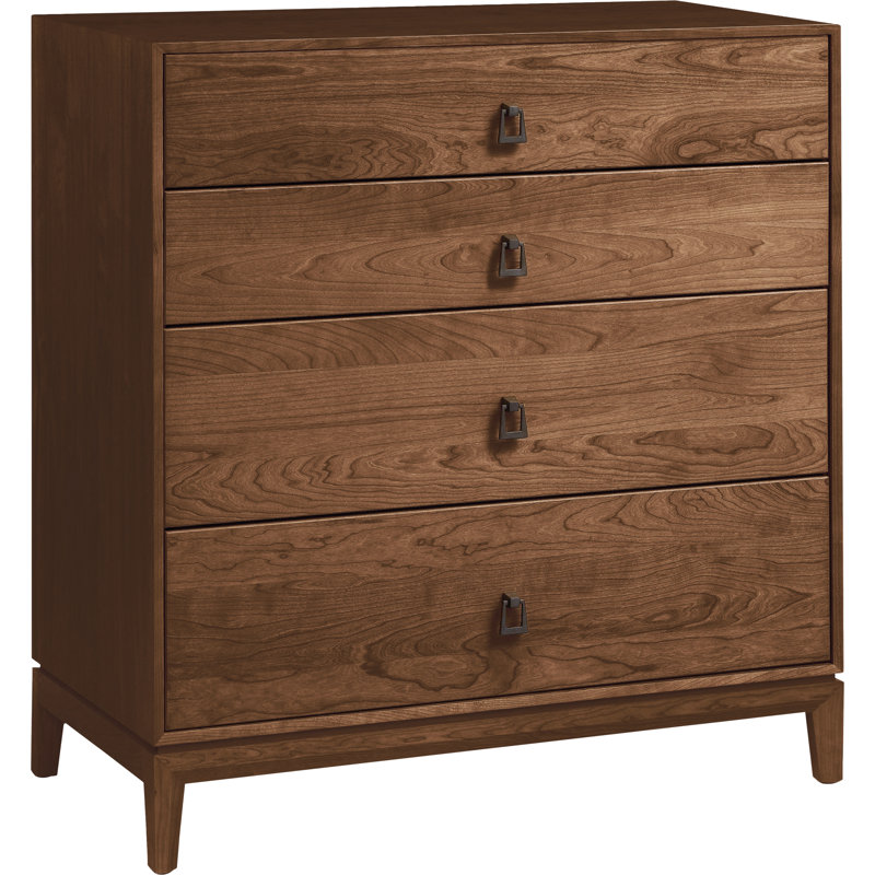 Mansfield Solid Wood 33.5'' W 4 - Drawer Dresser, Saddle Cherry