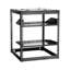Support réseau 12U à cadre ouvert, profondeur de 23 po, 4 poteaux robustes, tablettes ventilées, quincaillerie de fixation, utilisateur, pour équipement de réseau de bureau