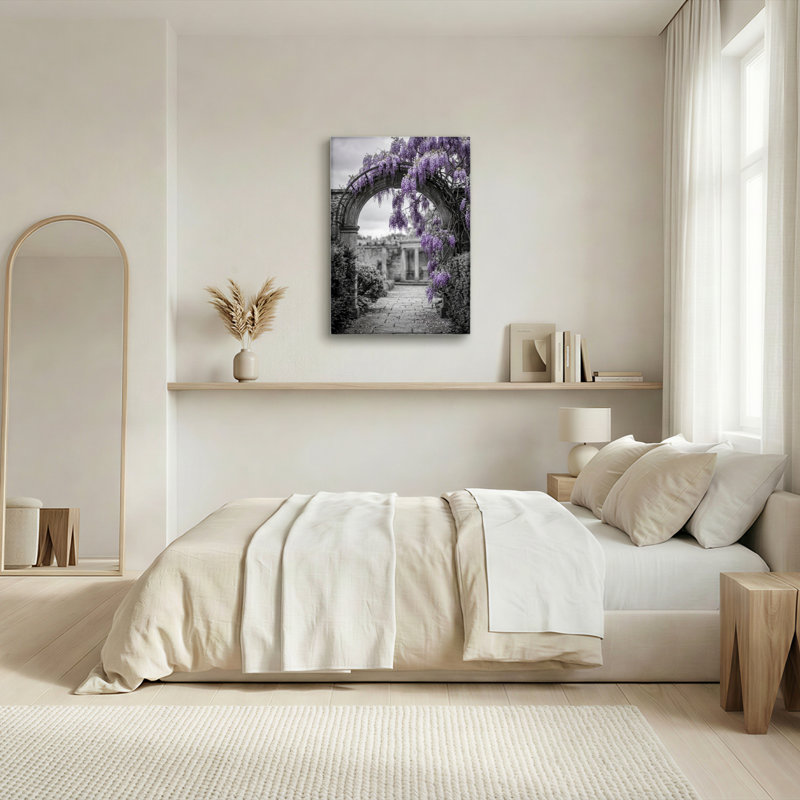 Ensemble de 1 tableau sur toile « Arche de glycine », H 36 po x l 24 po, Toile tendue