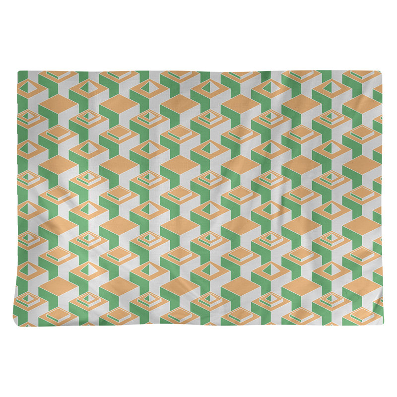 Napperon classique en coton 18 po Skyscraper, Orange/vert, polyester