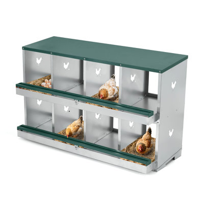 Boîte de nidification en métal pour poulets avec grands trous aérés