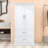 Wood Tall Bathroom Storage Cabinet with Adjustable Shelf, Spacious Drawers and Anti-Tipping Design-1628364987