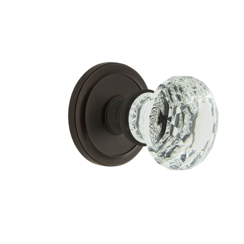 Grandeur Circulaire Rosette With Brilliant Crystal Knob, Timeless Bronze