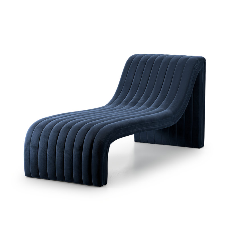Chaise longue rembourrée Brandt, Bleu marine saphir