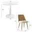 Ensemble de table de salle à manger pour 4 personnes avec table ronde de 35 po Nataley et 4 chaises en tissu Boucle