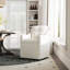 Ensemble de 5 chaises de salle à manger luxueuses avec fauteuil rembourré blanc avec poche latérale et roulettes