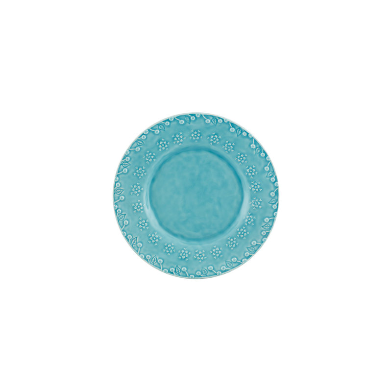 Flora Earthenware Salad/Dessert Plate, Blue