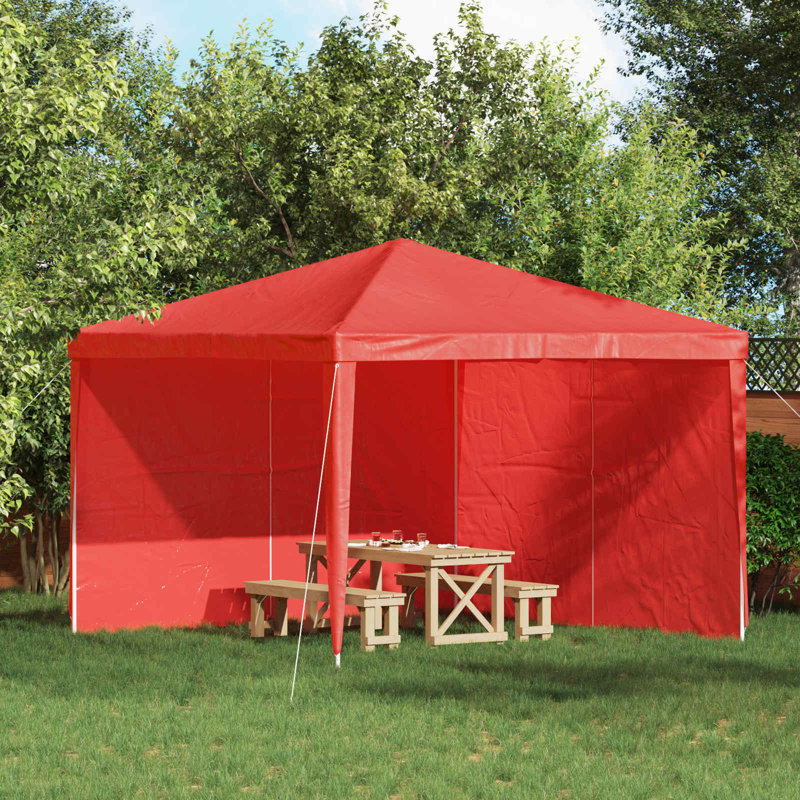 vidaXL 2x Party Tent Sidewall Outdoor Garden Canopy with Zipper Multi Colours, 300cm W x 195cm D, Red