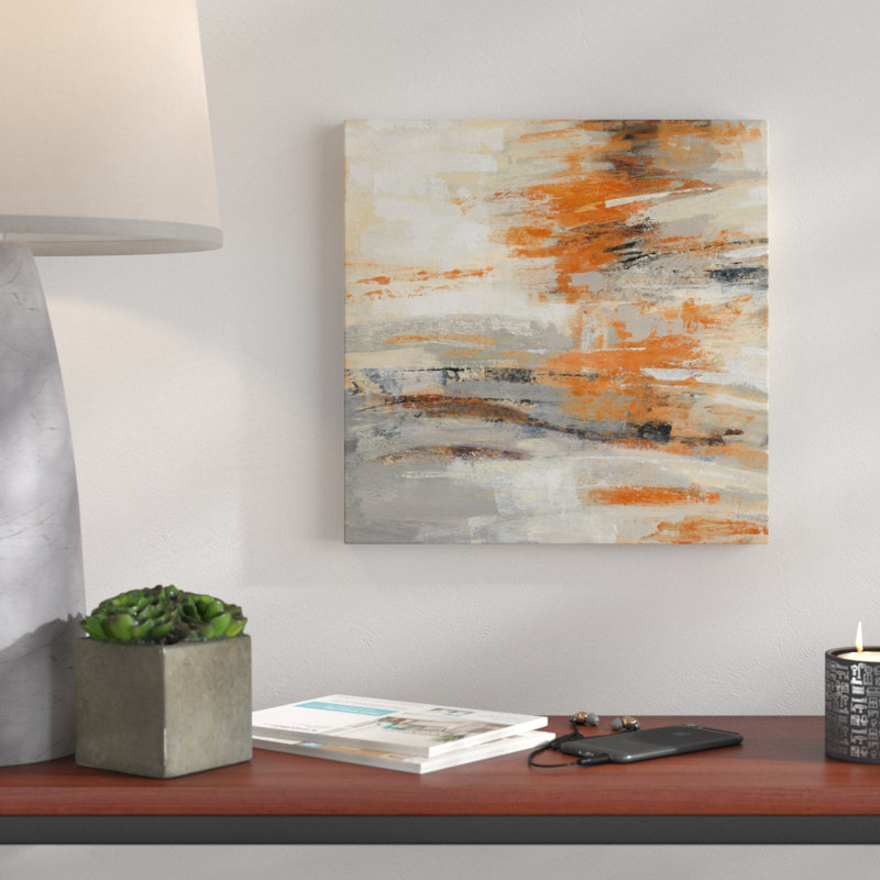 «Golden Dust Crop Orange» par Silvia Vassileva, reproduction sur toile tendue, H 14 po x l 14 po x P 2 po
