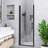 26 In. W X 68 In. H Reversible Pivot Semi-Frameless Shower Door In Matte Black Finish