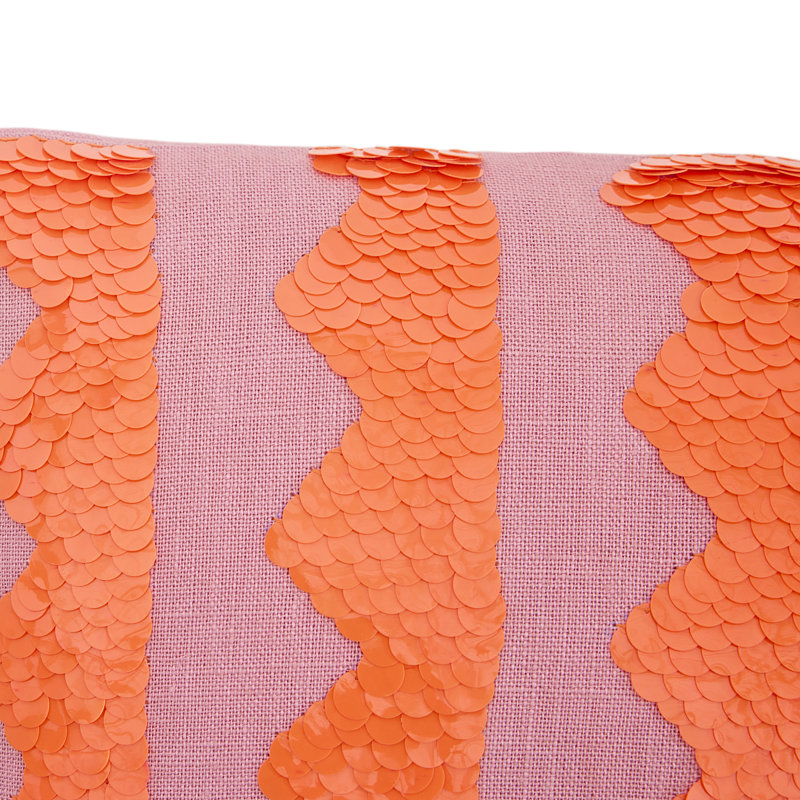 Ibiza Linen Pillow Cover & Insert, Orange/Pink Striped, Rectangle 12"H x 20"W