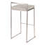 Ensemble de 3 tabourets de bar empilables 30 po en acier inoxydable avec tissu Cowboy gris clair