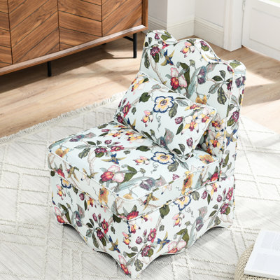 Chaise de salle à manger simple en flanelle rouge avec assise et siège doux, sans accoudoirs, coussin de taille assorti, magnifique motif floral, assemblage rapide, convient aux petites salles à manger, sièges, coussins décoratifs,