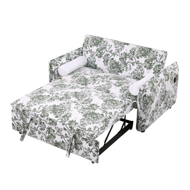 Canapé convertible moderne à deux chambres avec dossier réglable, canapé 2 places, lit escamotable, 2 petits coussins décoratifs et petits appartements Modern Sofasoft