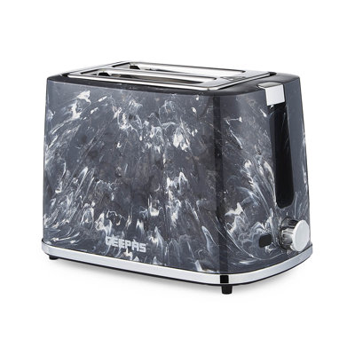 GEEPAS 2 Slice Toaster 7 Browning Levels Cancel Defrost Reheat, Removable Crumb Tray 900W Skye