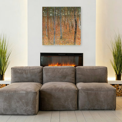 «Forest of Beech Trees», reproduction d'art classique de forêt rustique traditionnelle de bouleau d'automne