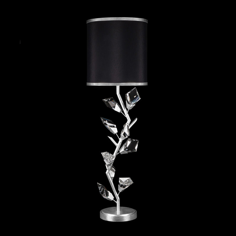 Foret Metal Table Lamp, Silver, Black