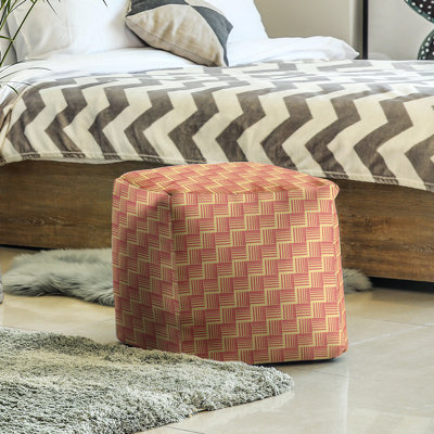 Repose-pieds cubique à rayures classic basketweave