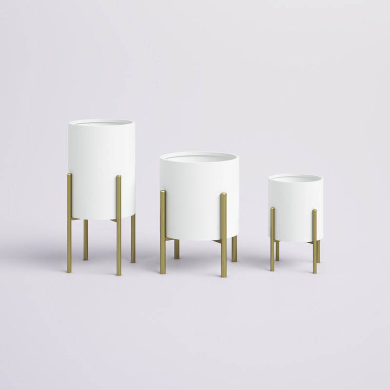 Ensemble de pots à fleurs d'intérieur en métal Brevyn