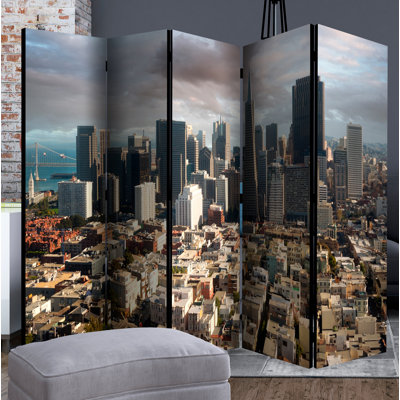 Merujhan 172cm H Solid Wood Folding Room Divider