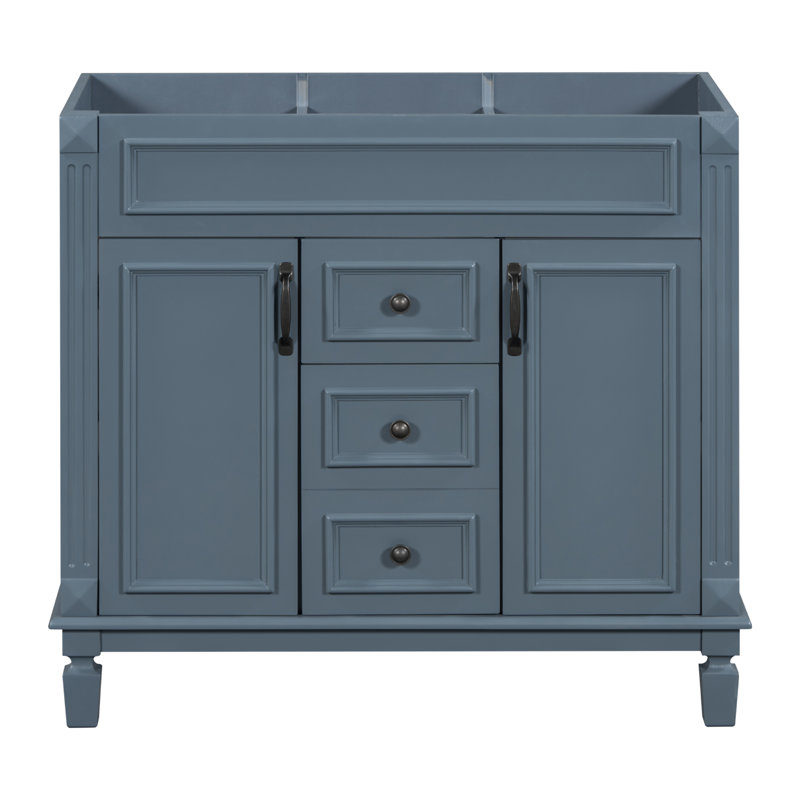 36'' Bathroom Vanity(Only Vanity Bases,Without Top Sink), Blue