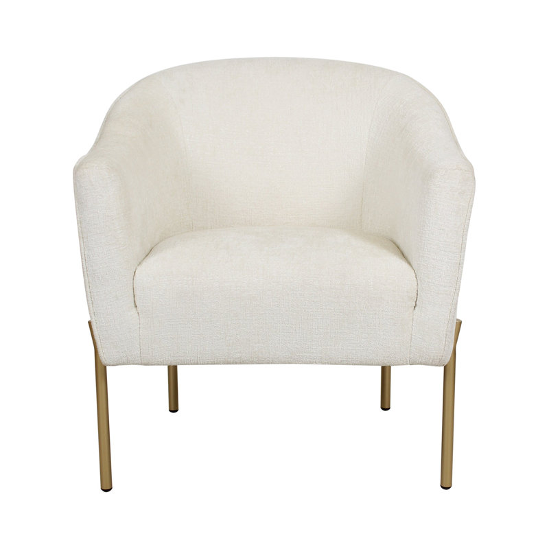 Occasional Chair, White Chenille