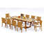 11 Pcs Grade-A Teak Wood Dining Set: 118" Double Extension Mas Rectangle Trestle Leg Table And 10 Cahyo Stacking Arm Chairs #11CH2510-1994172037