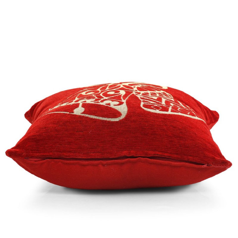 Tariffville Cotton Red Square Euro Cushion, 43 x 43