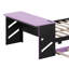 Structure de lit de jour double avec bureau, port USB, lit de jour en bois avec lit gigogne simple, tête de lit, pied de lit