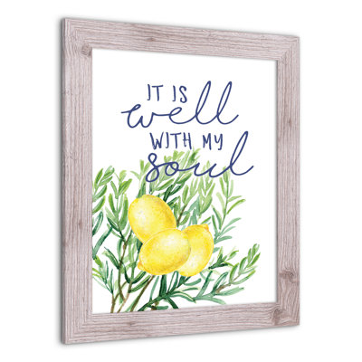 Citrons et feuilles, reproduction encadrée