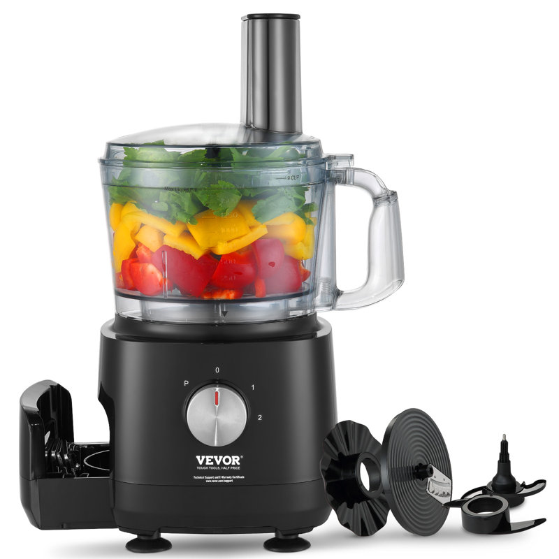 VEVOR 9-Cup Black Food Processor with Variable Speed