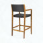 Tabouret de bar en osier et en bois - ensemble de 2, conception transitionnelle avec assise extérieure en filet